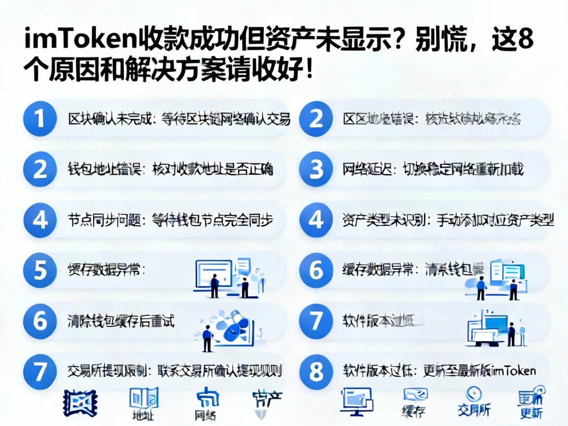 imToken收款成功但资产未显示？别慌，这8个原因和解决方案请收好！