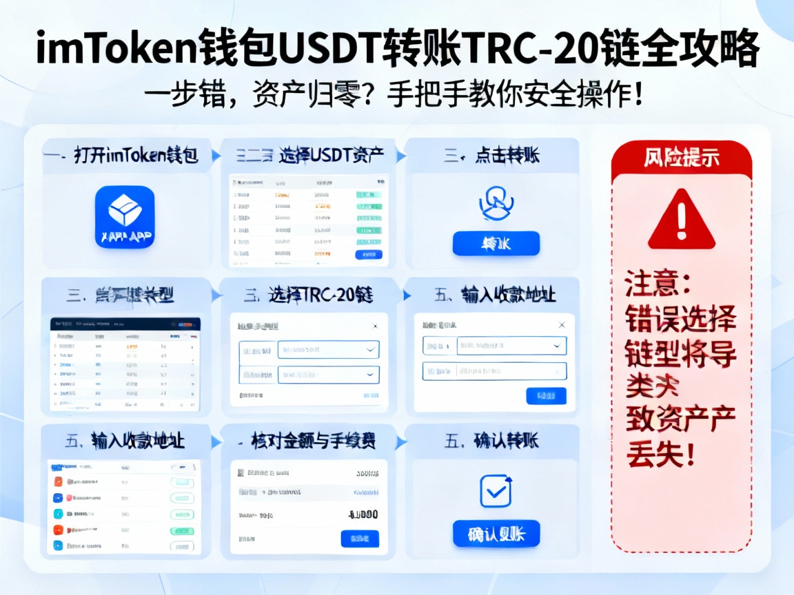 imToken钱包USDT转账TRC-20链全攻略，一步错，资产归零？手把手教你安全操作！