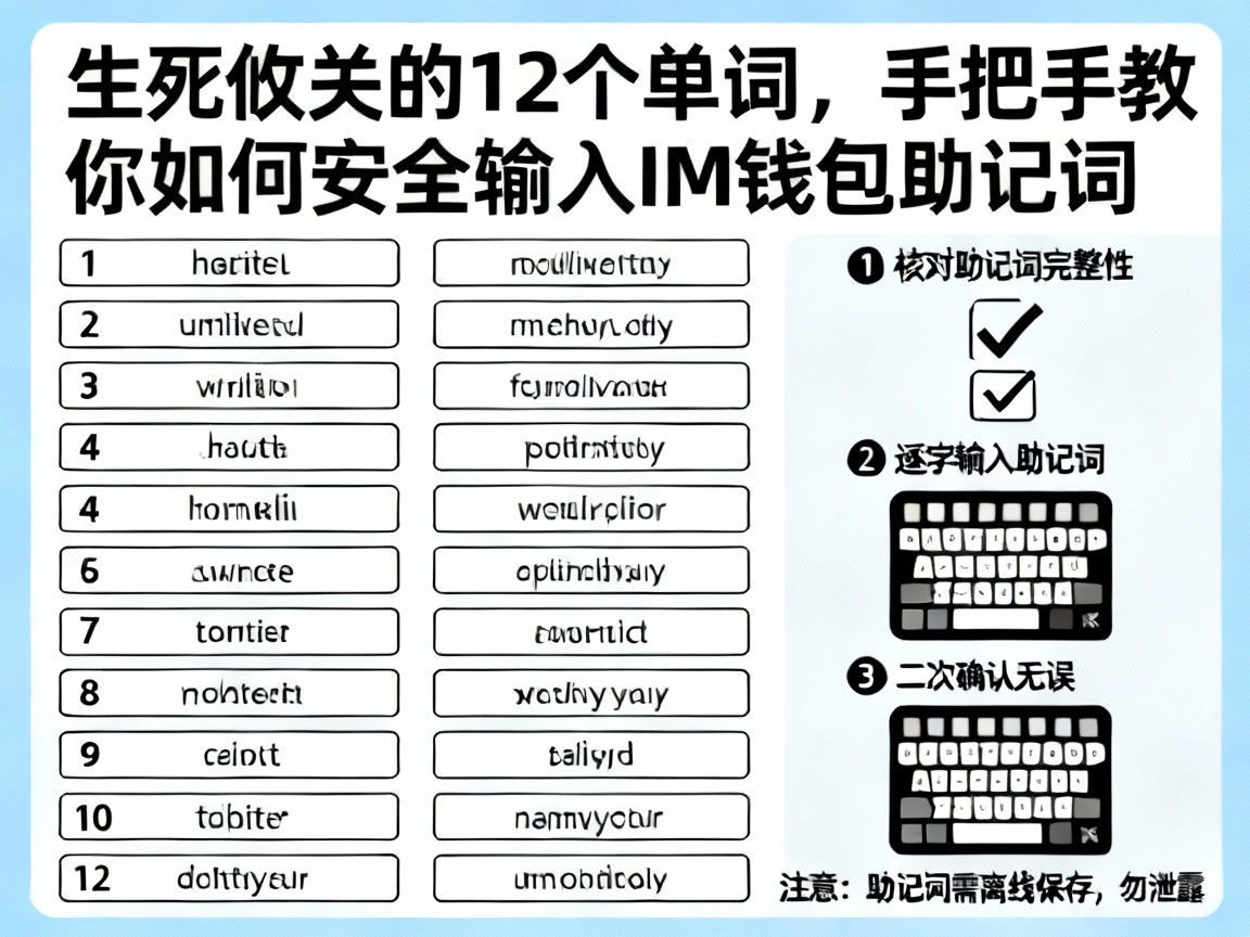 生死攸关的12个单词，手把手教你如何安全输入IM钱包助记词