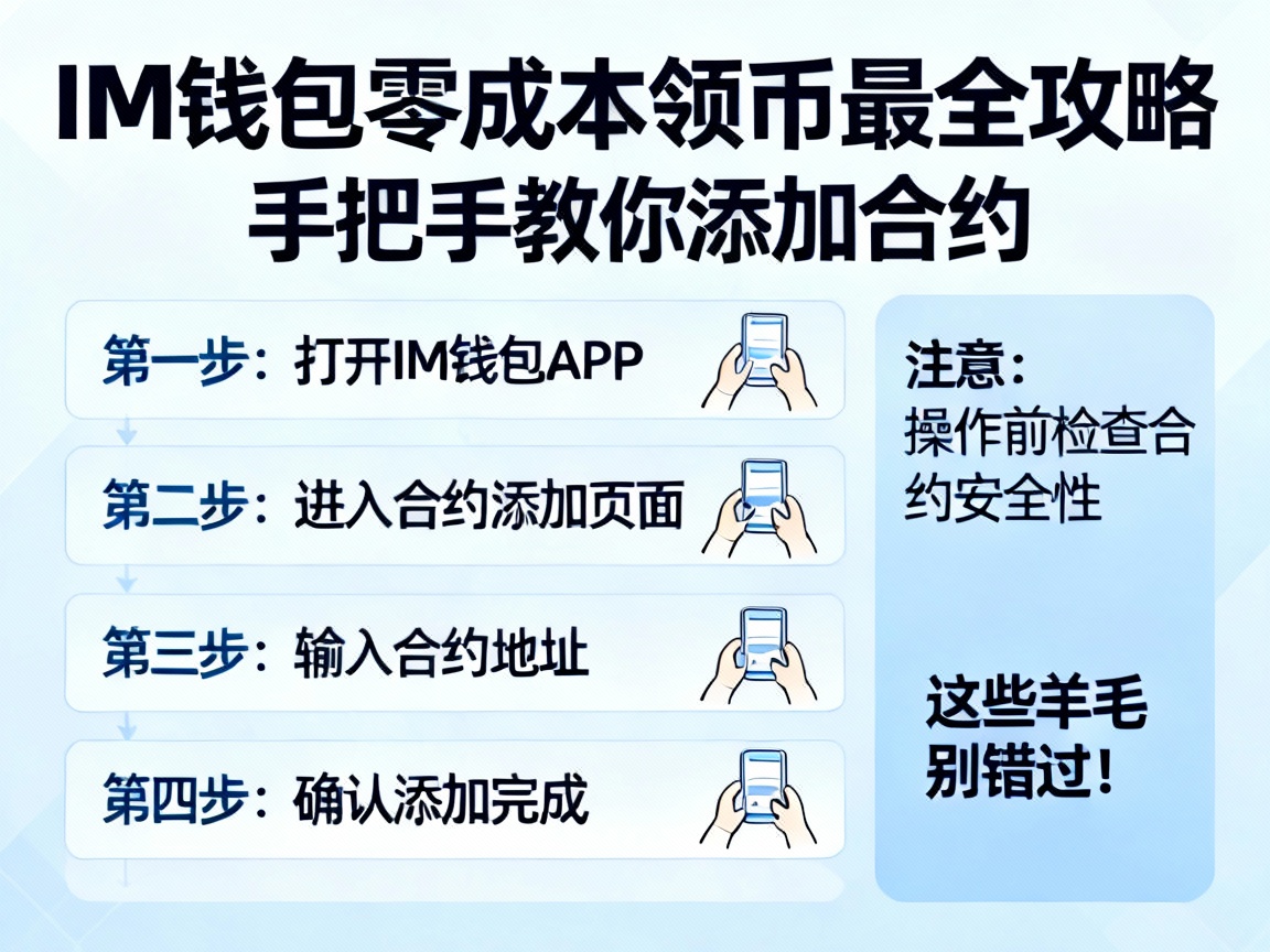 IM钱包零成本领币最全攻略，手把手教你添加合约，这些羊毛别错过！