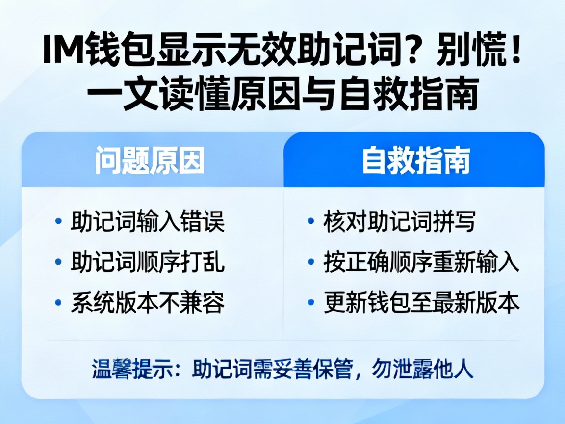 IM钱包显示无效助记词？别慌！一文读懂原因与自救指南