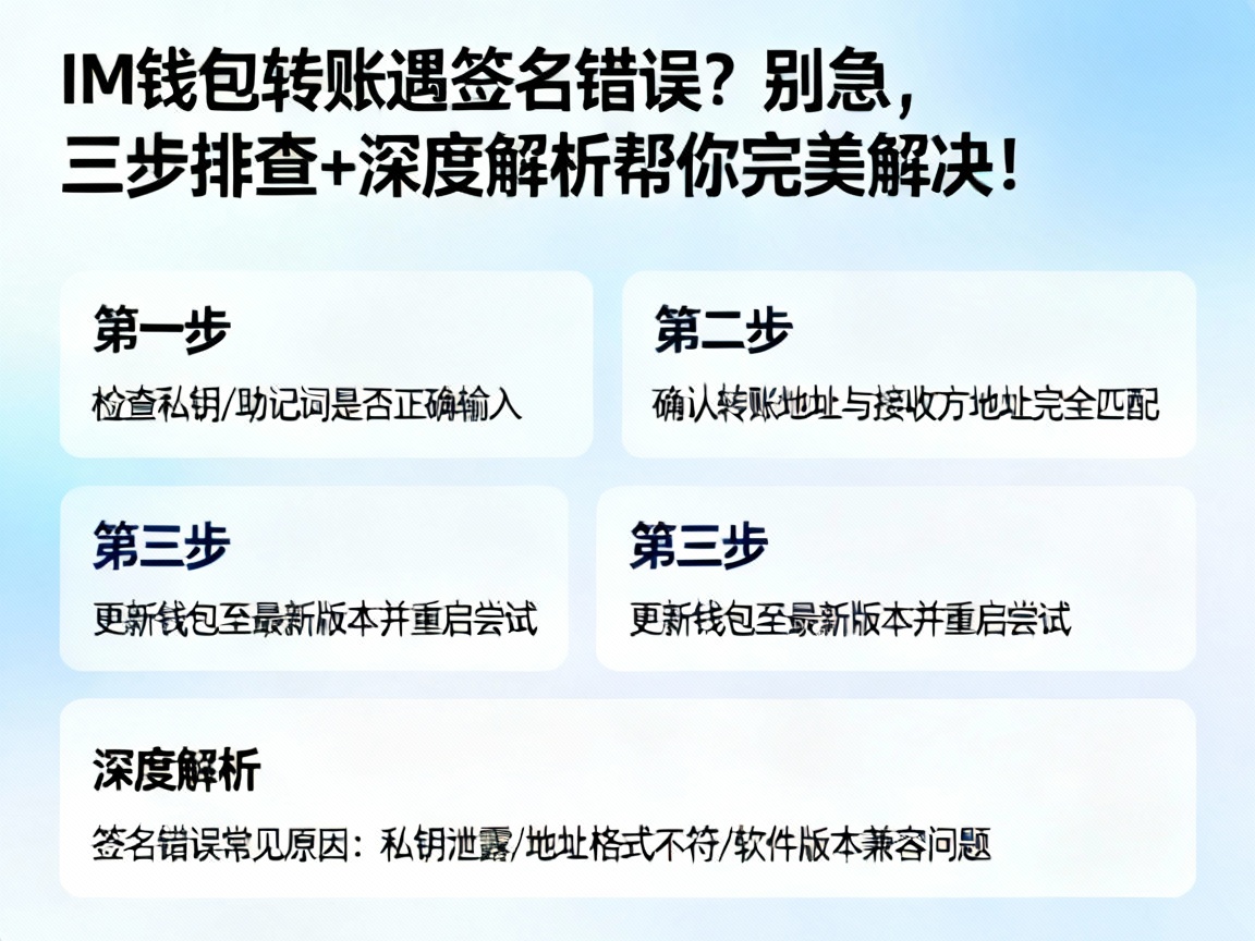 IM钱包转账遇签名错误？别急，三步排查+深度解析帮你完美解决！