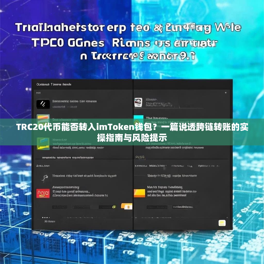 TRC20代币能否转入imToken钱包？一篇说透跨链转账的实操指南与风险提示
